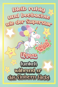 Bleib ruhig und beobachte wie Superstar Urmas funkelt während sie das Einhorn färbt