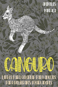 Libros para colorear para adultos para bolígrafos y marcadores - Mandala - Animales - Canguro