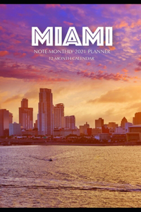 Miami Note Monthly 2021 Planner 12 Month Calendar