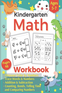 Addition and Subtraction Kindergarten Math Workbook