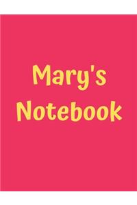 Mary's Notebook: Soft Cover - College Ruled, 100 Sheets, 8.5" x 11", White Paper