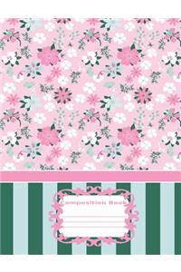 Floral Stripes Composition Book