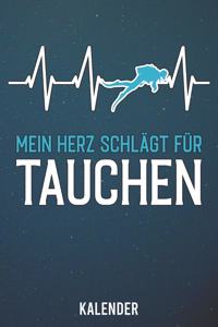 Kalender: 2020 A5 1 Woche 2 Seiten - 110 Seiten - Mein Herz schlägt für Tauchen