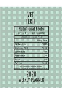 Vet tech Weekly Planner 2020 - Nutritional Facts