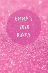 Emma's 2020 diary - 2020 diary week to view - Monthly and weekly to do - Week by week journal/planner approx A5 size -150 pages (yellow glitter cover)