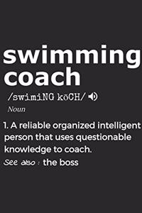 Swimming Coach Noun 1. Reliable Organized Intelligent Person That Uses Questionable Knowledge To Coach. See Also