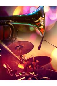 Trumpet and Drums Cover Design Blank Sheet Music Notebook