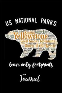 US National Parks Leave Only Footprints Journal