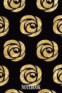 Notebook: Notebook and Journal for All Ages, Exercise and Composition Book and More (Gold Effect Roses on Cover)