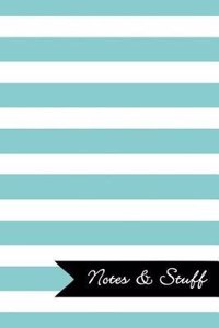 Notes & Stuff Lined Notebook With Caribbean Blue Striped Pattern Cover