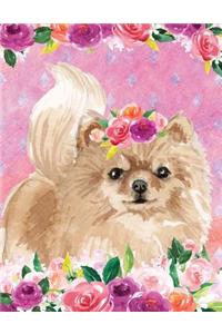 My Big Fat Journal Notebook For Dog Lovers Pomeranian In Flowers