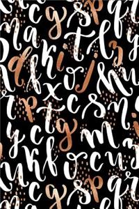 Journal Notebook Sparkly Letters Pattern 8