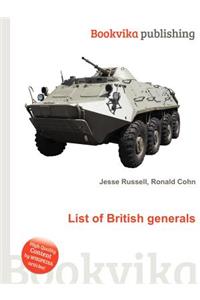 List of British Generals