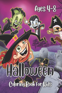 Halloween Coloring Book For Kids Ages 4-8