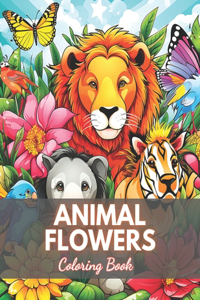 Animal Flowers Coloring Book