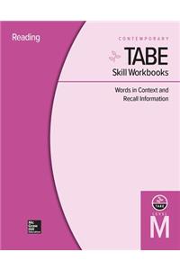 Tabe Skill Workbooks Level M: Words in Context and Recall Information - 10 Pack