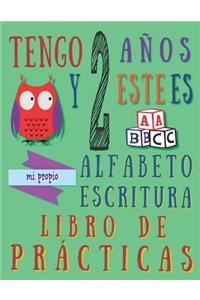 Tengo 2 años y este es mi propio alfabeto escritura libro de prácticas