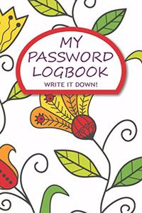 My Password Logbook Write It Down!