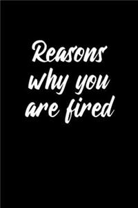 Reasons why you are fired