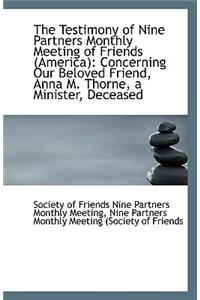 The Testimony of Nine Partners Monthly Meeting of Friends (America)