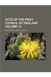 Acts of the Privy Council of England Volume 13