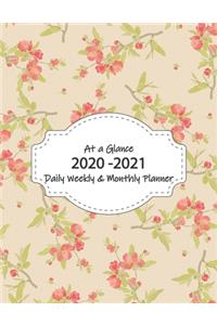 At a Glance 2020-2021 Daily Weekly & Monthly Planner