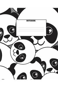 Panda Notebook: College Ruled Blank Lined Notebook