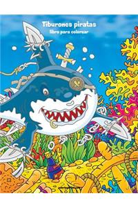 Tiburones piratas libro para colorear 1