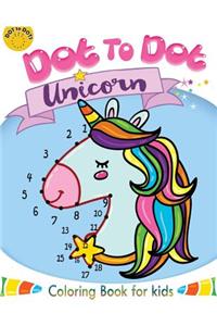 Dot to dot unicorn coloring book for kids