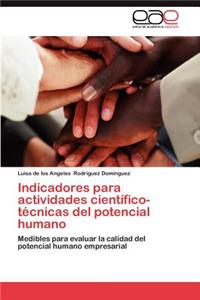 Indicadores Para Actividades Cientifico-Tecnicas del Potencial Humano
