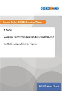 Weniger Subventionen für die Solarbranche