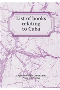 List of Books Relating to Cuba