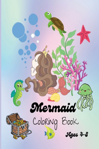 Mermaid Coloring Book: My Fist Big Book of Easy Educational Coloring Pages, For Kids ages 3-8, Adorable Designs for Boys and Girls.