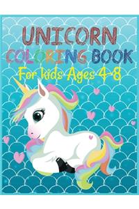 Unicorn coloring book for kids ages 4-8