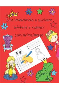 Sto imparando a scrivere lettere e numeri con principesse