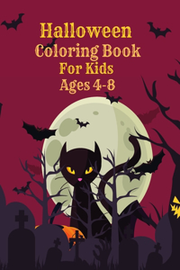 Halloween Coloring Book For Kids Ages 4-8