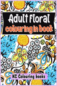 Adult floral colouring in book