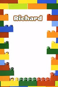 Richard: Building Brick Blank Comic Book Notebook Journal Book 120 Pages 6x9