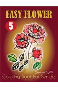 Easy Flower Coloring Book for Seniors