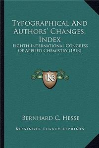 Typographical and Authors' Changes, Index