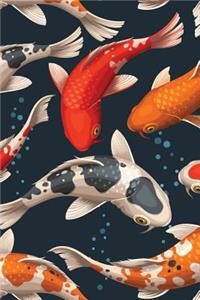 Asian Koi Carp Grid Notebook