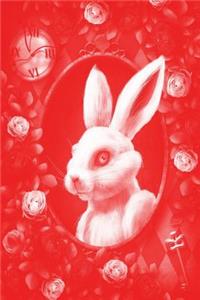 Alice in Wonderland Pastel Modern Journal - Inwards White Rabbit (Red)