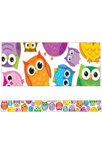 Colorful Owls Straight Bulletin Board Borders