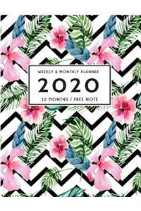 2020 Planner Weekly and Monthly - 12 Months, Free Note and Vision Board Jan 1, 2020 to Dec 31