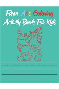 Farm Abc Coloring Activity Book For Kids