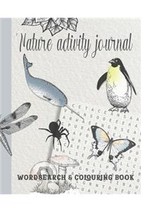 Nature activity Journal - wordsearch & colouring book