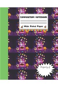 Composition Notebook Wide Ruled Paper