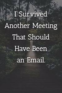 I Survived Another Meeting That Should Have Been an Email. Notebook