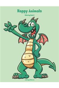 Happy Animals Coloring Book 1