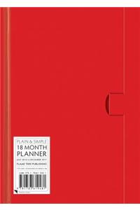 Red standard plain & simple 18 month planner 2017